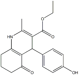 ethyl 4-(4-hydroxyphenyl)-2-methyl-5-oxo-1,4,5,6,7,8-hexahydroquinoline-3-carboxylate Struktur