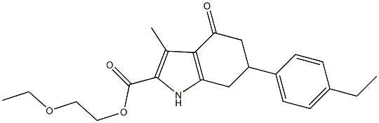 2-ethoxyethyl 6-(4-ethylphenyl)-3-methyl-4-oxo-4,5,6,7-tetrahydro-1H-indole-2-carboxylate Struktur