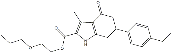 2-propoxyethyl 6-(4-ethylphenyl)-3-methyl-4-oxo-4,5,6,7-tetrahydro-1H-indole-2-carboxylate Struktur