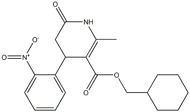 cyclohexylmethyl 2-methyl-4-(2-nitrophenyl)-6-oxo-1,4,5,6-tetrahydropyridine-3-carboxylate Struktur