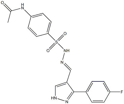 (E)-N-(4-((2-((3-(4-fluorophenyl)-1H-pyrazol-4-yl)methylene)hydrazinyl)sulfonyl)phenyl)acetamide Struktur