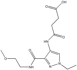 4-((1-ethyl-3-((2-methoxyethyl)carbamoyl)-1H-pyrazol-4-yl)amino)-4-oxobutanoic acid Struktur