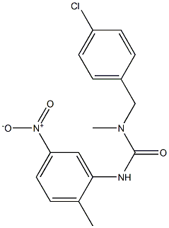 1-(4-CHLOROBENZYL)-1-METHYL-3-(2-METHYL-5-NITROPHENYL)UREA Struktur