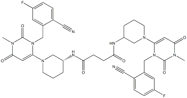 N1,N4-bis((R)-1-(3-(2-cyano-5-fluorobenzyl)-1-methyl-2,6-dioxo-1,2,3,6-tetrahydropyrimidin-4-yl)piperidin-3-yl)succinamide