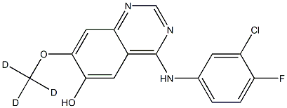 4-(3-chloro-4-fluorophenylamino)-7-(methoxy-d3)quinazolin-6-ol Struktur