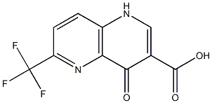 4-Oxo-6-trifluoromethyl-1,4-dihydro-[1,5]naphthyridine-3-carboxylic acid Struktur