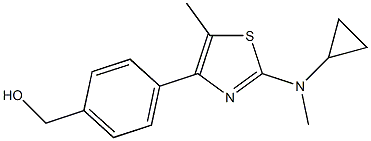 (4-(2-(cyclopropylmethylamino)-5-methylthiazol-4-yl)phenyl)methanol Struktur