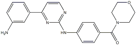 (4-(4-(3-aminophenyl)pyrimidin-2-ylamino)phenyl)(morpholino)methanone Struktur