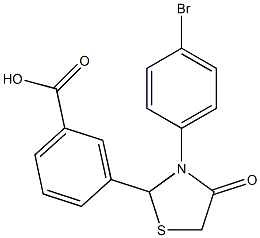 3-(3-(4-bromophenyl)-4-oxothiazolidin-2-yl)benzoic acid Struktur