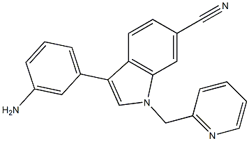 3-(3-aminophenyl)-1-(pyridin-2-ylmethyl)-1H-indole-6-carbonitrile Struktur