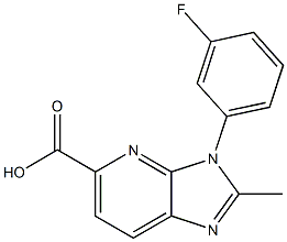 3-(3-fluorophenyl)-2-methyl-3H-imidazo[4,5-b]pyridine-5-carboxylic acid Struktur