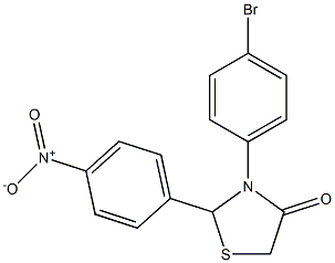 3-(4-bromophenyl)-2-(4-nitrophenyl)thiazolidin-4-one Struktur