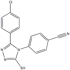 4-(3-(4-chlorophenyl)-5-mercapto-4H-1,2,4-triazol-4-yl)benzonitrile Struktur