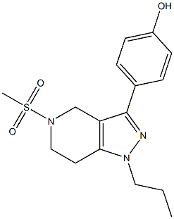 4-(5-(methylsulfonyl)-1-propyl-4,5,6,7-tetrahydro-1H-pyrazolo[4,3-c]pyridin-3-yl)phenol Struktur