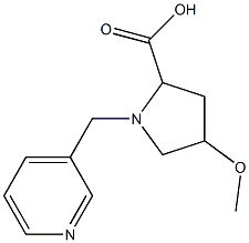 4-methoxy-1-(pyridin-3-ylmethyl)pyrrolidine-2-carboxylic acid Struktur