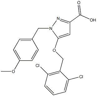 5-(2,6-dichlorobenzyloxy)-1-(4-methoxybenzyl)-1H-pyrazole-3-carboxylic acid Struktur