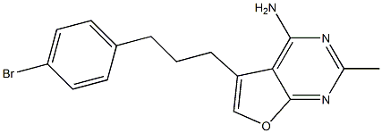 5-(3-(4-bromophenyl)propyl)-2-methylfuro[2,3-d]pyrimidin-4-amine Struktur