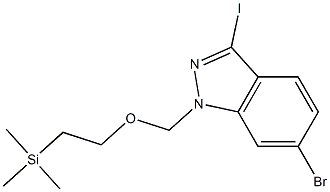 6-bromo-3-iodo-1-((2-(trimethylsilyl)ethoxy)methyl)-1H-indazole Struktur