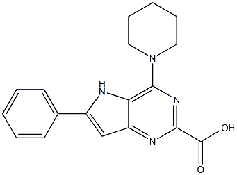 6-phenyl-4-(piperidin-1-yl)-5H-pyrrolo[3,2-d]pyrimidine-2-carboxylic acid Struktur