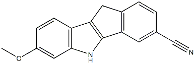 7-methoxy-5,10-dihydroindeno[1,2-b]indole-3-carbonitrile Struktur