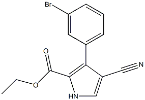 ethyl 3-(3-bromophenyl)-4-cyano-1H-pyrrole-2-carboxylate Struktur