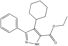 ethyl 4-cyclohexyl-3-phenyl-1H-pyrazole-5-carboxylate Struktur