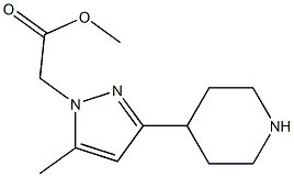 methyl 2-(5-methyl-3-(piperidin-4-yl)-1H-pyrazol-1-yl)acetate Struktur