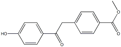 methyl 4-(2-(4-hydroxyphenyl)-2-oxoethyl)benzoate Struktur