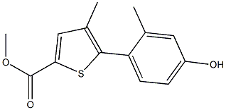 methyl 5-(4-hydroxy-2-methylphenyl)-4-methylthiophene-2-carboxylate Struktur