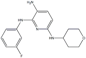 N2-(3-fluorophenyl)-N6-(tetrahydro-2H-pyran-4-yl)pyridine-2,3,6-triamine Struktur