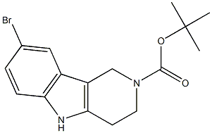 tert-butyl 8-bromo-3,4-dihydro-1H-pyrido[4,3-b]indole-2(5H)-carboxylate Struktur