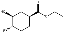 ethyl (1S,3S,4S)-4-fluoro-3-hydroxycyclohexane-1-carboxylate Struktur