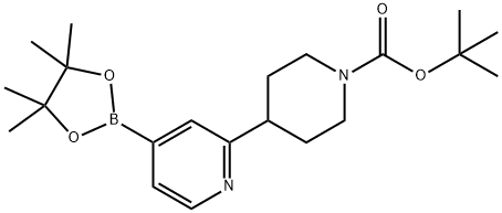 tert-butyl 4-(4-(4,4,5,5-tetramethyl-1,3,2-dioxaborolan-2-yl)pyridin-2-yl)piperidine-1-carboxylate Struktur