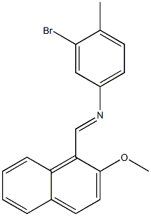 (3-bromo-4-methylphenyl)[(2-methoxy-1-naphthyl)methylene]amine Struktur