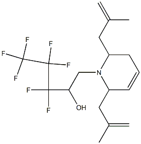 1-[2,6-bis(2-methyl-2-propen-1-yl)-3,6-dihydro-1(2H)-pyridinyl]-3,3,4,4,5,5,5-heptafluoro-2-pentanol Struktur