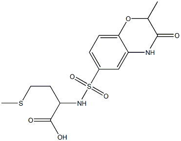 2-(2-Methyl-3-oxo-3,4-dihydro-2H-benzo[1,4]oxazine-6-sulfonylamino)-4-methylsulfanyl-butyric acid Struktur