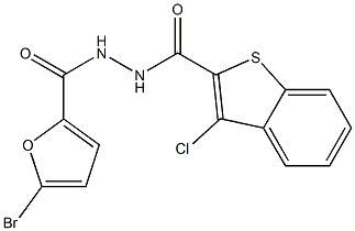 5-bromo-N'-[(3-chloro-1-benzothien-2-yl)carbonyl]-2-furohydrazide Struktur