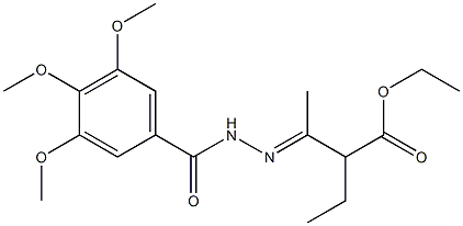 ethyl 2-ethyl-3-[(3,4,5-trimethoxybenzoyl)hydrazono]butanoate Struktur