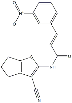 N-(3-cyano-5,6-dihydro-4H-cyclopenta[b]thien-2-yl)-3-(3-nitrophenyl)acrylamide Struktur