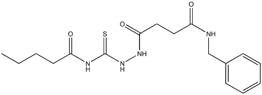 N-({2-[4-(benzylamino)-4-oxobutanoyl]hydrazino}carbonothioyl)pentanamide Struktur