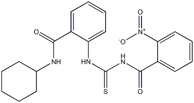 N-[({2-[(cyclohexylamino)carbonyl]phenyl}amino)carbonothioyl]-2-nitrobenzamide Struktur