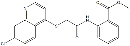 methyl 2-(2-((7-chloroquinolin-4-yl)thio)acetamido)benzoate Struktur