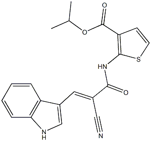 (E)-isopropyl 2-(2-cyano-3-(1H-indol-3-yl)acrylamido)thiophene-3-carboxylate Struktur