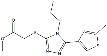 methyl 2-((5-(5-methylthiophen-3-yl)-4-propyl-4H-1,2,4-triazol-3-yl)thio)acetate Struktur