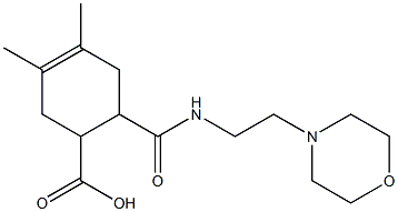 3,4-dimethyl-6-((2-morpholinoethyl)carbamoyl)cyclohex-3-enecarboxylic acid Struktur