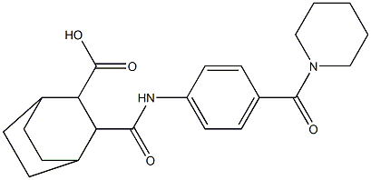 3-((4-(piperidine-1-carbonyl)phenyl)carbamoyl)bicyclo[2.2.2]octane-2-carboxylic acid Struktur