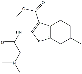 methyl 2-(2-(dimethylamino)acetamido)-6-methyl-4,5,6,7-tetrahydrobenzo[b]thiophene-3-carboxylate Struktur