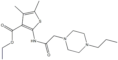 ethyl 4,5-dimethyl-2-(2-(4-propylpiperazin-1-yl)acetamido)thiophene-3-carboxylate Struktur