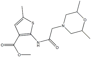 methyl 2-(2-(2,6-dimethylmorpholino)acetamido)-5-methylthiophene-3-carboxylate Struktur