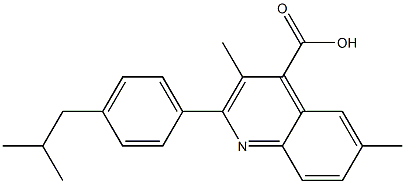 2-(4-isobutylphenyl)-3,6-dimethylquinoline-4-carboxylic acid Struktur